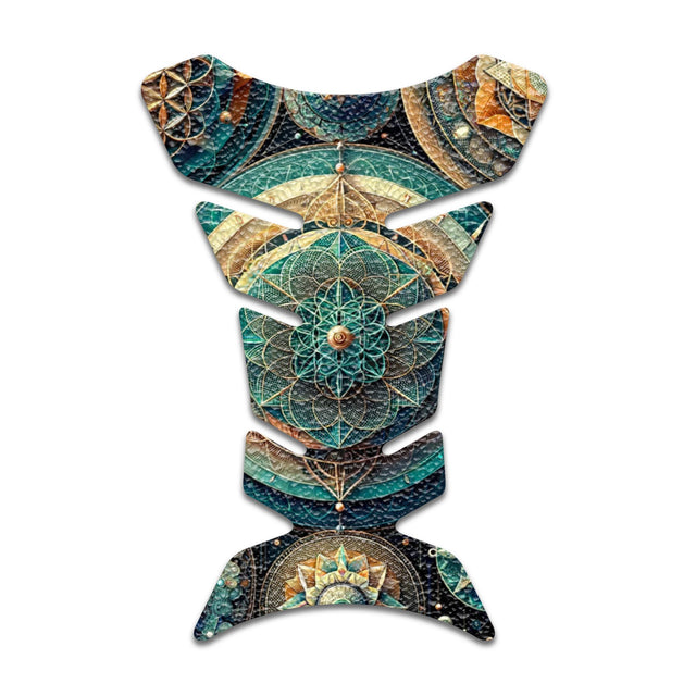 Motorcycle Tank Protectors Tank Pad Gas Anti Slip Pattern Fish Bone Neon Fantasy Art