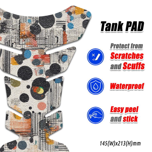 Motorcycle Tank Protectors Tank Pad Gas Anti Slip Pattern Fish Bone Abstract Anime