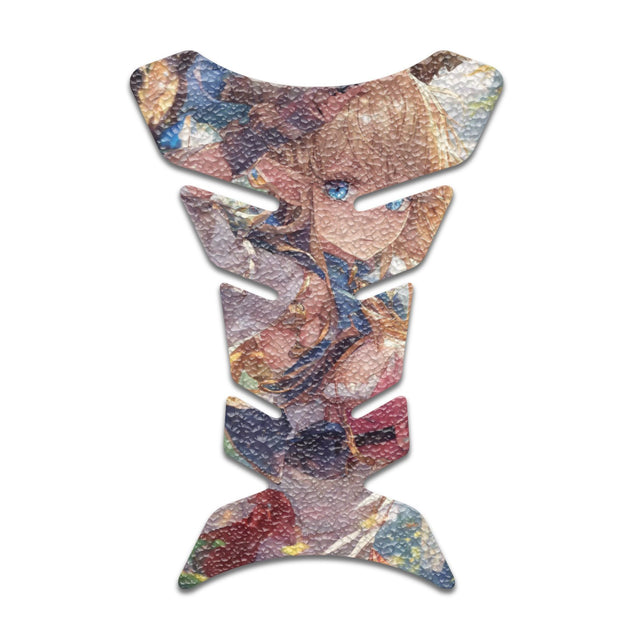 Motorcycle Tank Protectors Tank Pad Gas Anti Slip Pattern Fish Bone Abstract Anime