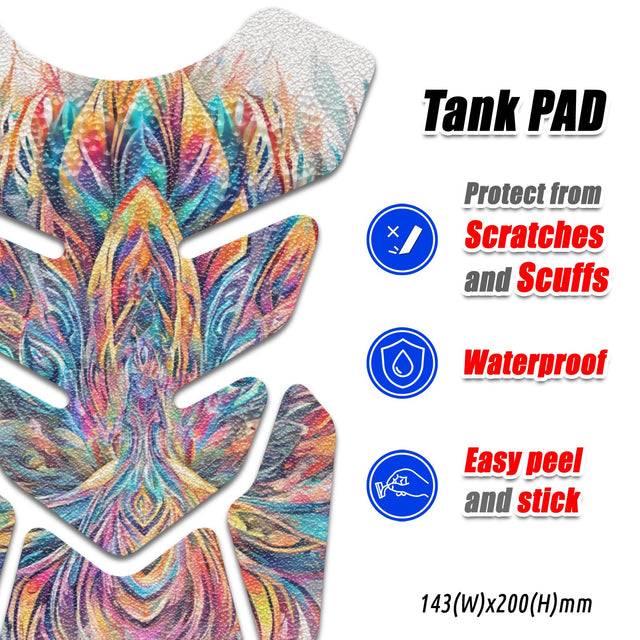 Motorcycle Tank Protectors Gas Tank Pad Shield Anti Slip Pattern Anime Artistic