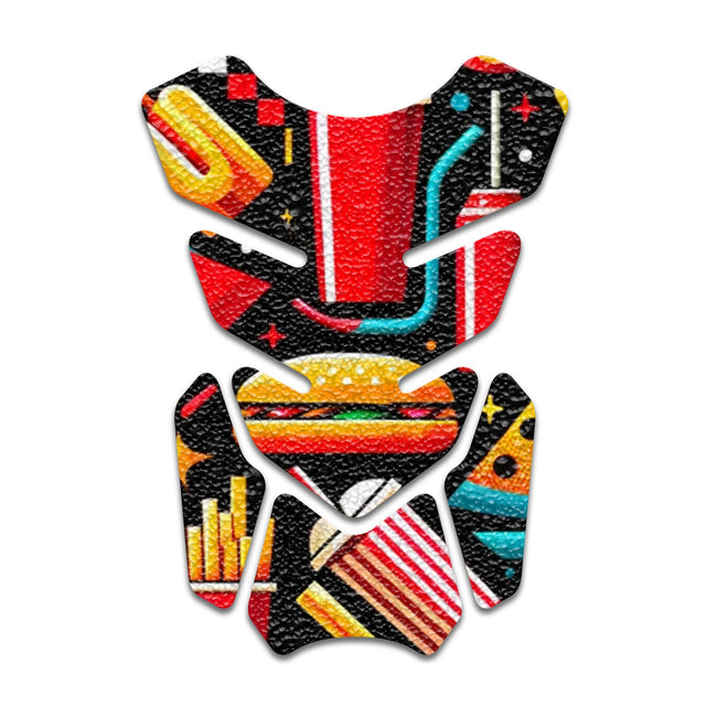 Motorcycle Tank Protectors Gas Tank Pad Shield Anti Slip Pattern Vintage Wave - StickerBao Wheel Sticker Store