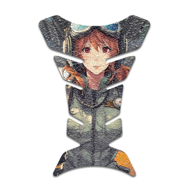 Motorcycle Tank Protectors Tank Pad Gas Anti Slip Pattern Fish Bone Anime Artistic