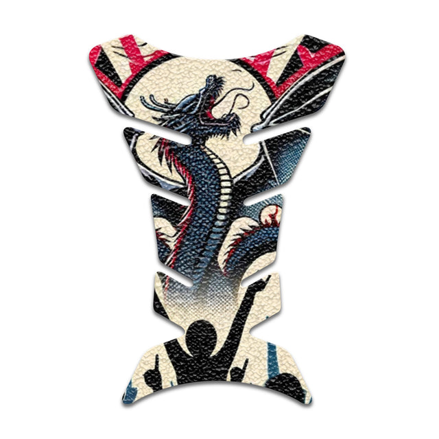 Motorcycle Tank Protectors Tank Pad Gas Anti Slip Pattern Fish Bone Neon Fantasy Art