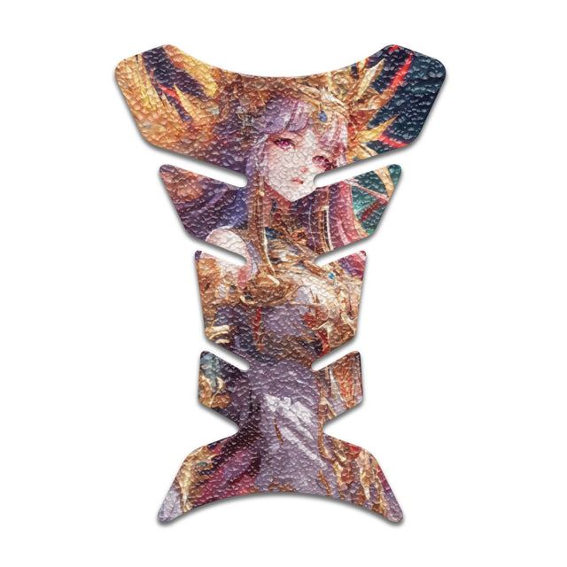 Motorcycle Tank Protectors Tank Pad Gas Anti Slip Pattern Fish Bone Neon Fantasy Art