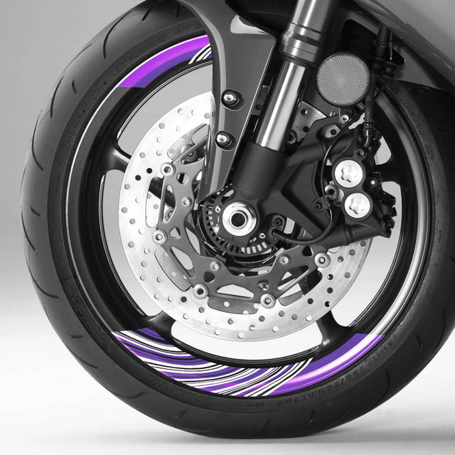 17 inch Rim Wheel Stickers STRIPE01 Stripe 2-Piece Decal | For Honda VFR800F VFR1200F VFR800X StickerBao