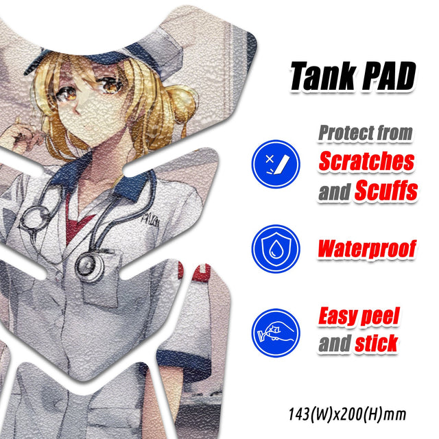 Motorcycle Tank Protectors Gas Tank Pad Shield Anti Slip Pattern Anime Artistic