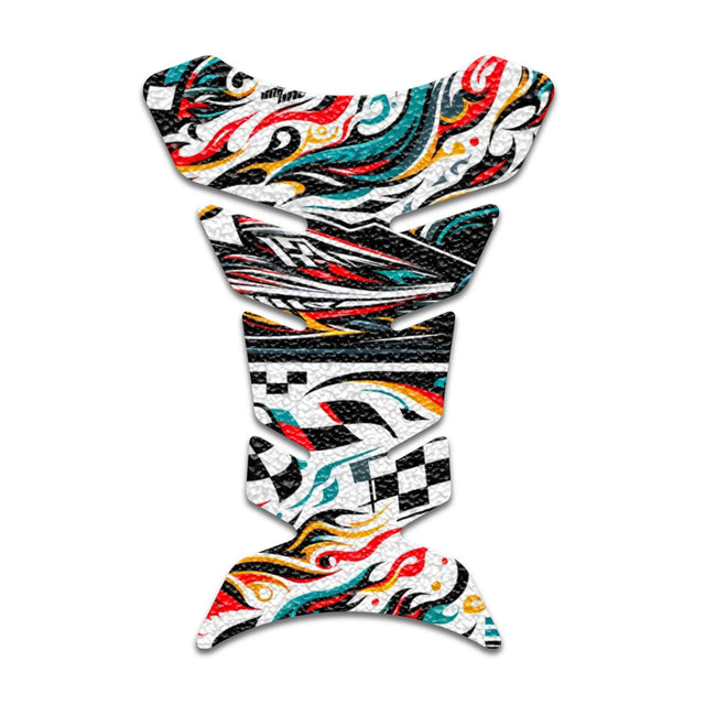 Motorcycle Tank Protectors Tank Pad Gas Anti Slip Pattern Fish Bone Japanese Sci Fi