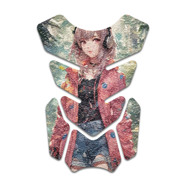 Motorcycle Tank Protectors Gas Tank Pad Shield Anti Slip Pattern Anime Artistic