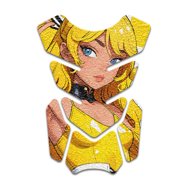 Motorcycle Tank Protectors Gas Tank Pad Shield Anti Slip Pattern Vintage Wave - StickerBao Wheel Sticker Store