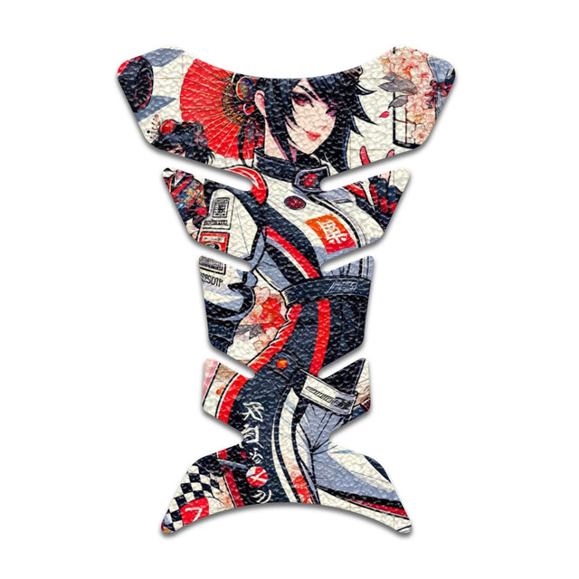 Motorcycle Tank Protectors Tank Pad Gas Anti Slip Pattern Fish Bone Anime Artistic