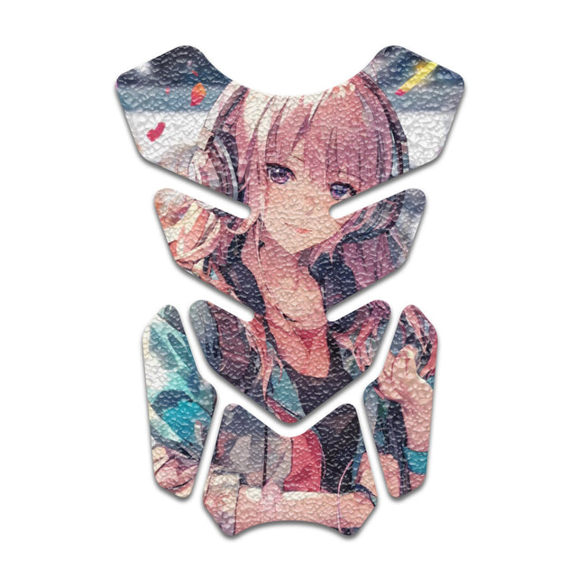 Motorcycle Tank Protectors Gas Tank Pad Shield Anti Slip Pattern Abstract Anime
