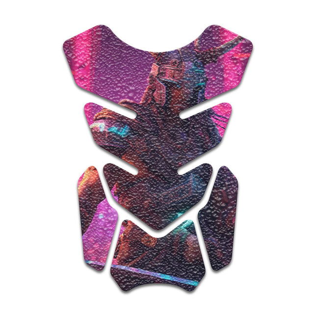 Motorcycle Tank Protectors Gas Tank Pad Shield Anti Slip Pattern Vintage Wave - StickerBao Wheel Sticker Store