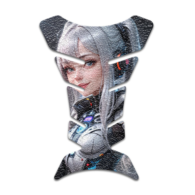 Motorcycle Tank Protectors Tank Pad Gas Anti Slip Pattern Fish Bone Vintage Wave - StickerBao Wheel Sticker Store