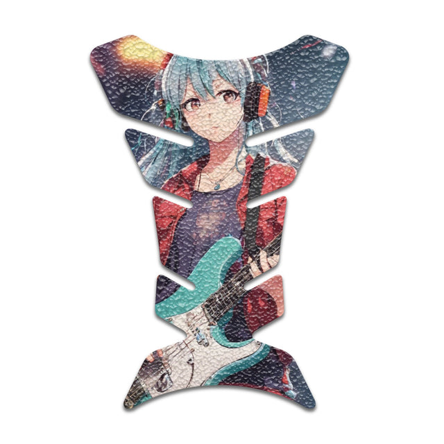 Motorcycle Tank Protectors Tank Pad Gas Anti Slip Pattern Fish Bone Anime Artistic