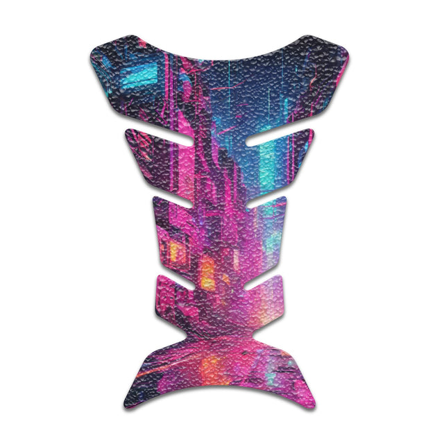 Motorcycle Tank Protectors Tank Pad Gas Anti Slip Pattern Fish Bone Neon Fantasy Art