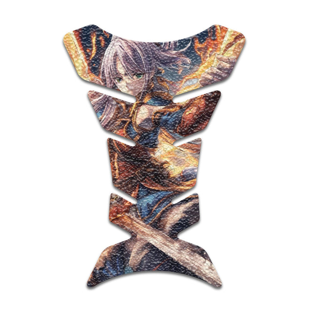 Motorcycle Tank Protectors Tank Pad Gas Anti Slip Pattern Fish Bone Anime Artistic