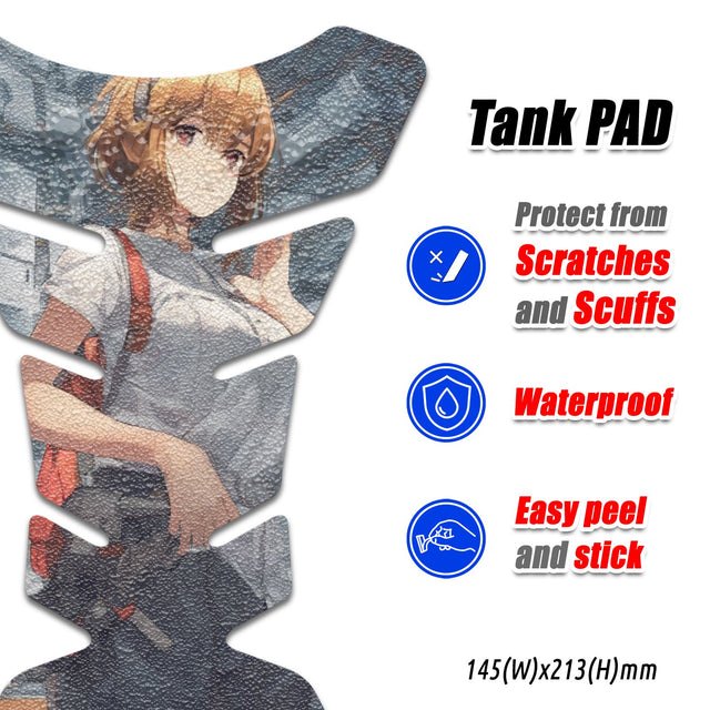 Motorcycle Tank Protectors Tank Pad Gas Anti Slip Pattern Fish Bone Abstract Anime