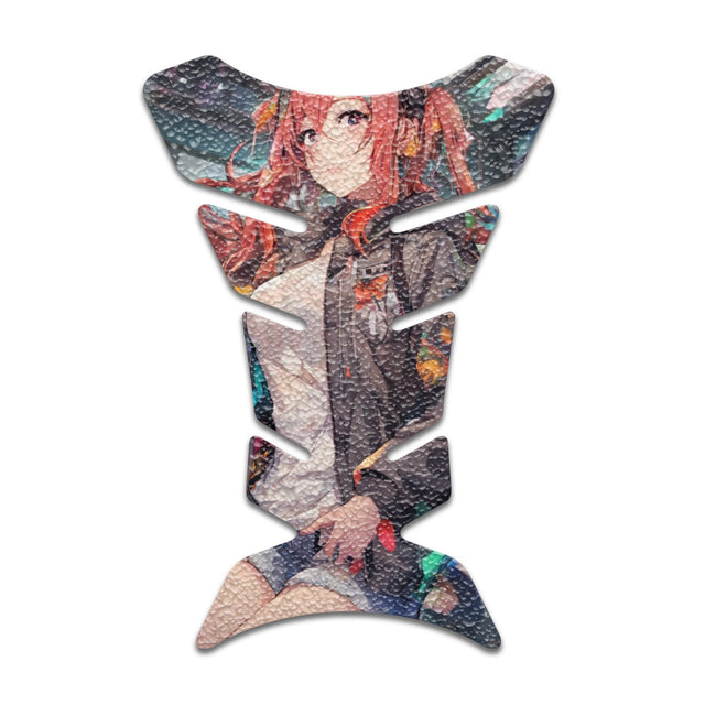 Motorcycle Tank Protectors Tank Pad Gas Anti Slip Pattern Fish Bone Abstract Anime