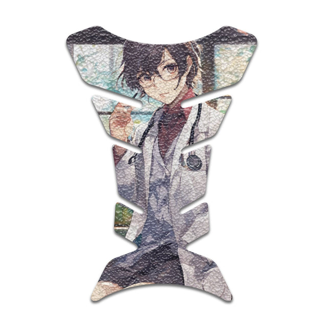 Motorcycle Tank Protectors Tank Pad Gas Anti Slip Pattern Fish Bone Anime Artistic
