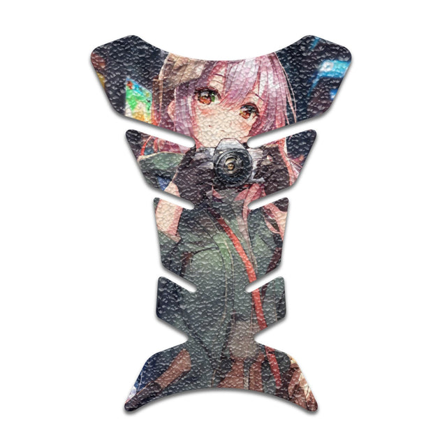 Motorcycle Tank Protectors Tank Pad Gas Anti Slip Pattern Fish Bone Abstract Anime