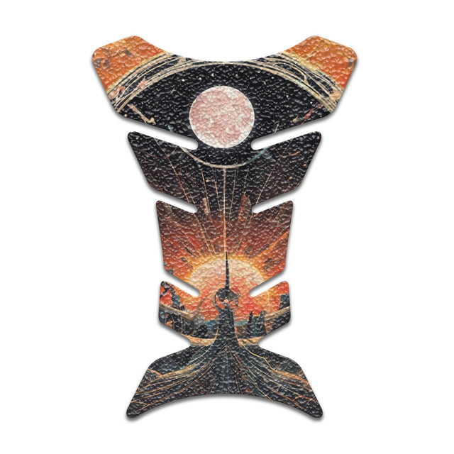 Motorcycle Tank Protectors Tank Pad Gas Anti Slip Pattern Fish Bone Japanese Sci Fi