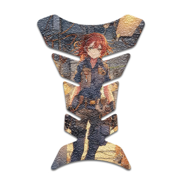Motorcycle Tank Protectors Tank Pad Gas Anti Slip Pattern Fish Bone Anime Artistic