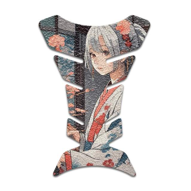 Motorcycle Tank Protectors Tank Pad Gas Anti Slip Pattern Fish Bone Abstract Anime
