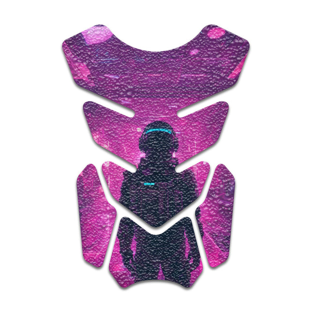 Motorcycle Tank Protectors Gas Tank Pad Shield Anti Slip Pattern Neon Fantasy Art
