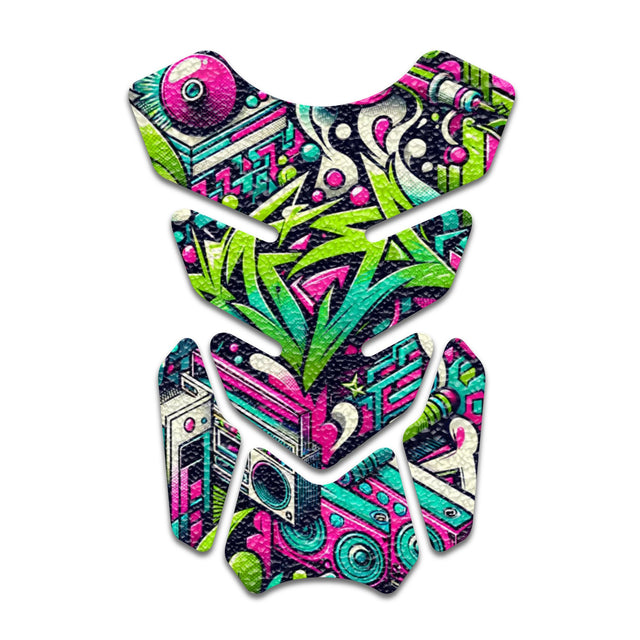 Motorcycle Tank Protectors Gas Tank Pad Shield Anti Slip Pattern Neon Fantasy Art