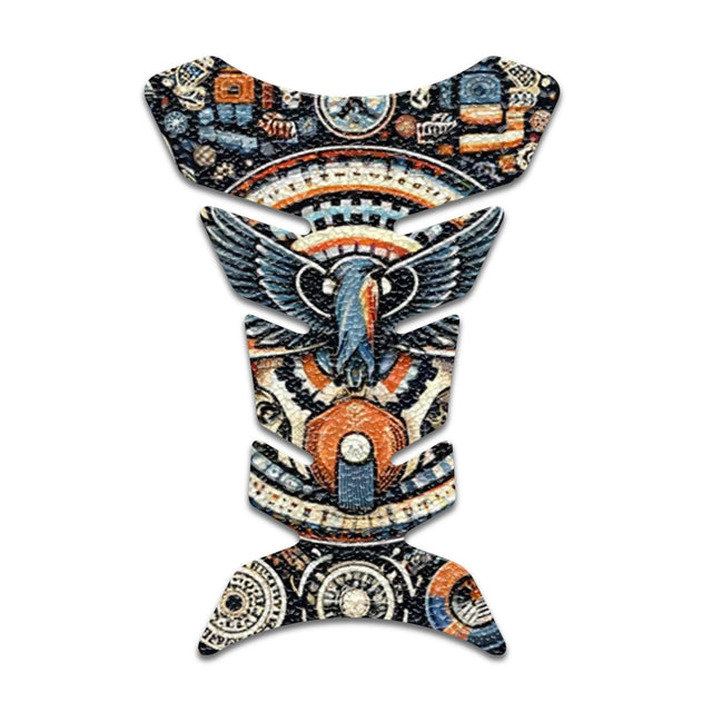 Motorcycle Tank Protectors Tank Pad Gas Anti Slip Pattern Fish Bone Vintage Wave - StickerBao Wheel Sticker Store