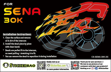 For SENA 30K Communication System Use Protection Decal Stickers - StickerBao Wheel Sticker Store