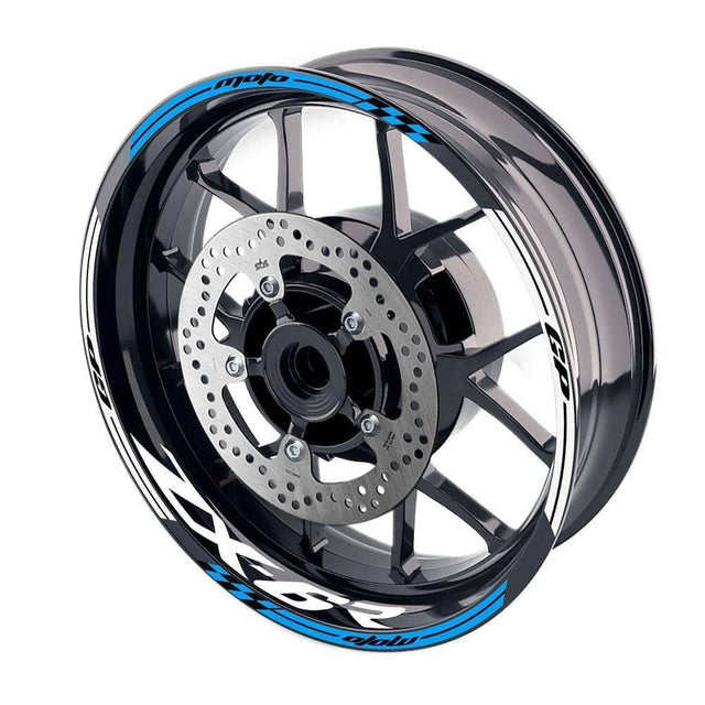 For Kawasaki ZX6R Ninja ZX636 Logo MOTO 17 inch Rim Wheel Stickers GP01 Racing Check.