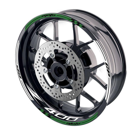 For Kawasaki Z400 Logo MOTO 17 inch Rim Wheel Stickers GP01 Racing Check.