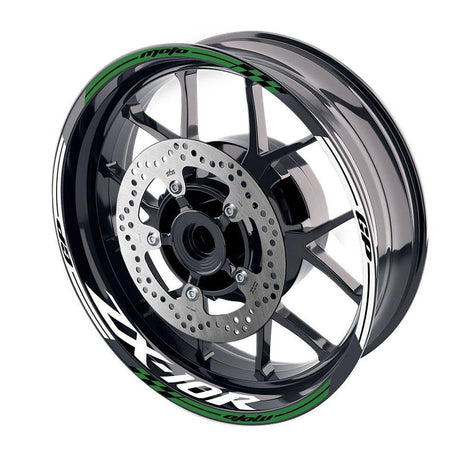 For Kawasaki ZX10R Ninja Logo MOTO 17 inch Rim Wheel Stickers GP01 Racing Check.