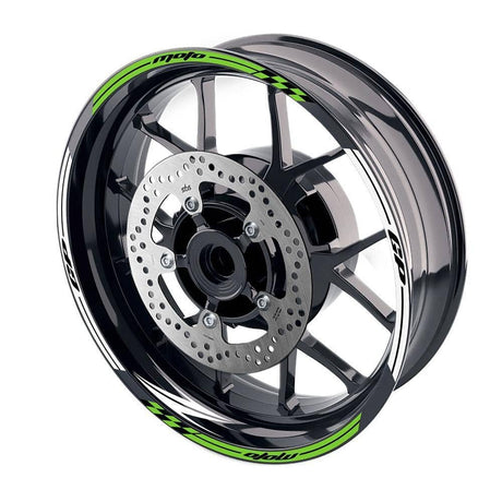For Kawasaki Z750 Z800 Logo MOTO 17 inch Rim Wheel Stickers GP01 Racing Check.