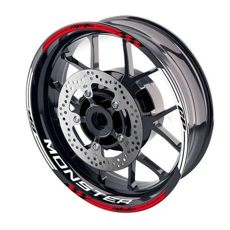 For Ducati Monster 821 797 696 Logo MOTO 17 inch Rim Wheel Stickers GP01 Racing Check.