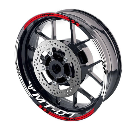 For Yamaha MT-07 Logo MOTO 17 inch Rim Wheel Stickers GP01 Racing Check.