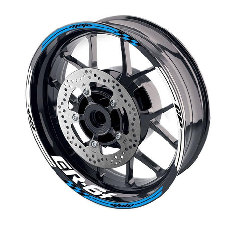For Kawasaki ER-6F Logo MOTO 17 inch Rim Wheel Stickers GP02 Stripes.