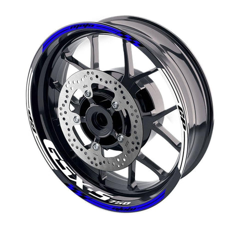 For Suzuki GSXS750 Logo MOTO 17 inch Rim Wheel Stickers GP02 Stripes.