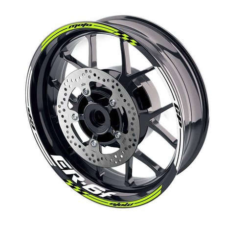For Kawasaki ER-6F Logo MOTO 17 inch Rim Wheel Stickers GP02 Stripes.