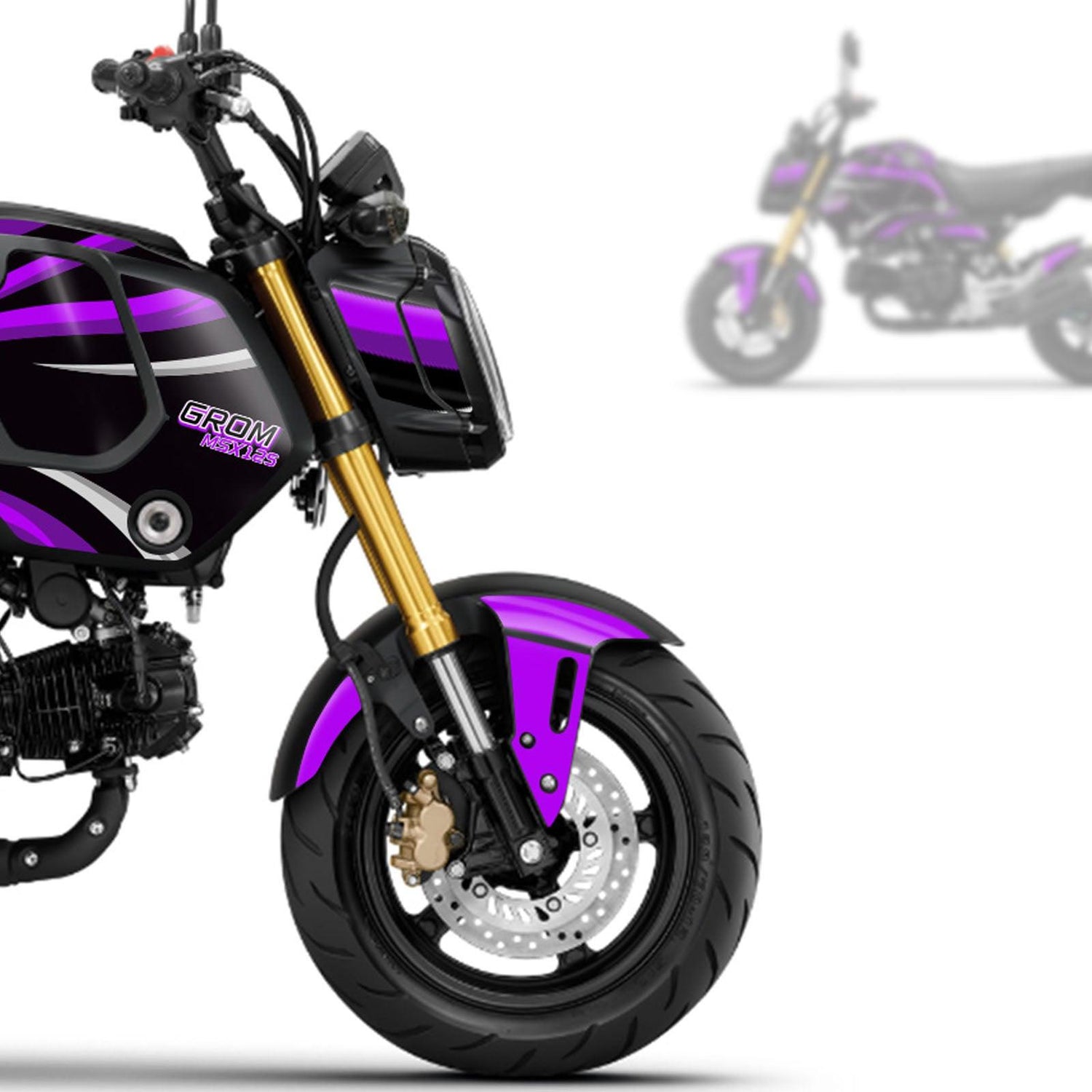 Purple Honda GROM Fairing Wrap Graphic Vinyl Decal Sticker 001
