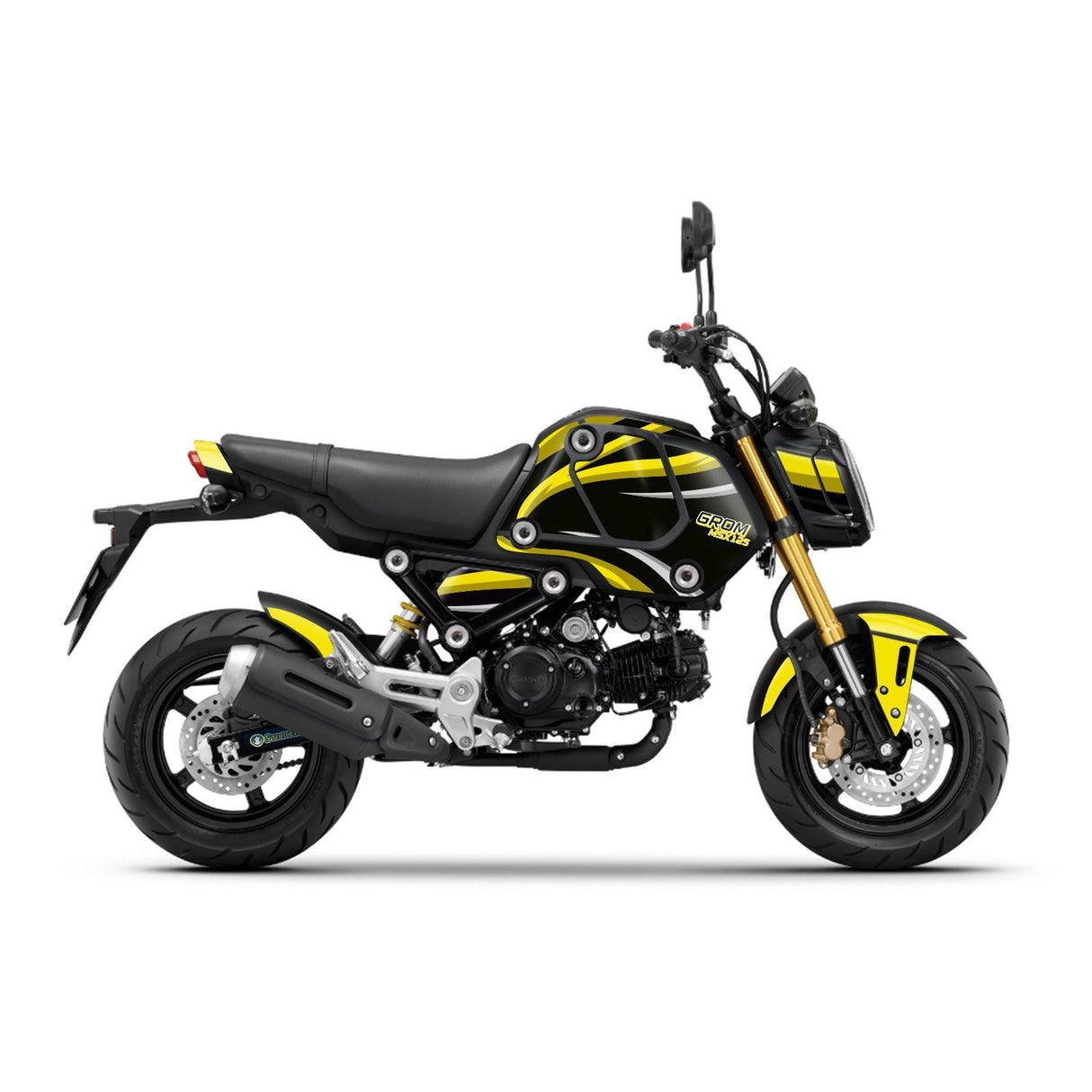 Yellow Honda GROM Fairing Wrap Graphic Vinyl Decal Sticker 001