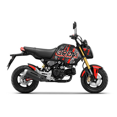 Red Honda GROM Fairing Wrap Graphic Vinyl Decal Sticker 004