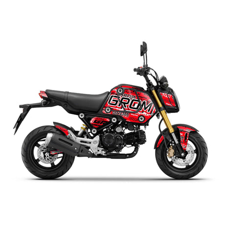Red Honda GROM Fairing Wrap Graphic Vinyl Decal Sticker 005
