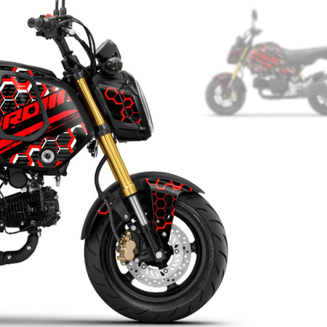 Red Honda GROM Fairing Wrap Graphic Vinyl Decal Sticker 006