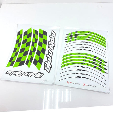 StickerBao Aqua Universal 17 inch Motorcycle GP01 Platinum Inner Edge Rim Sticker Check Rim Wheel Decal  For Aprilia