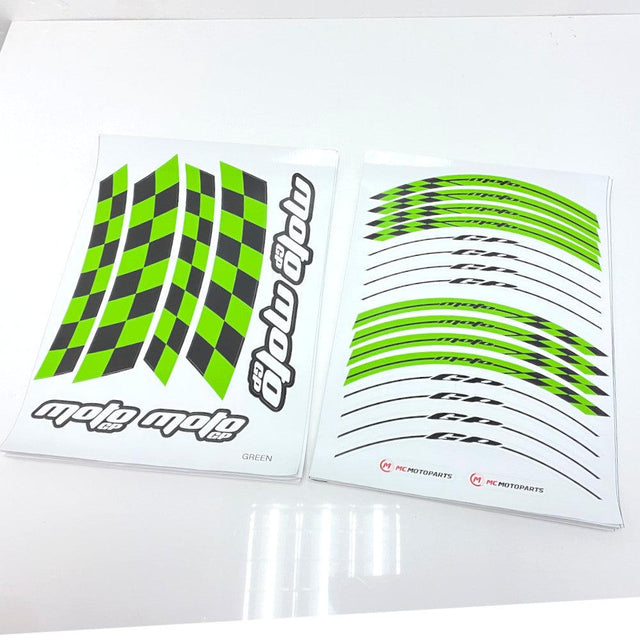 StickerBao Aqua Universal 17 inch Motorcycle GP01 Platinum Inner Edge Rim Sticker Check Rim Wheel Decal  For Aprilia