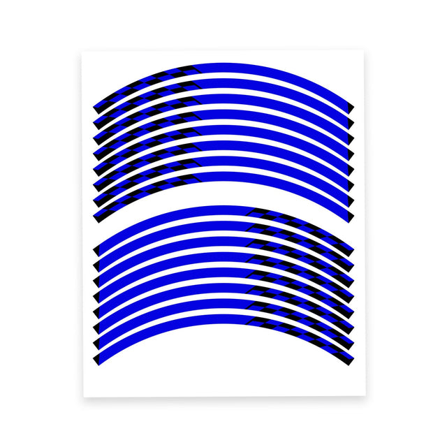 StickerBao Blue C01B Grid Standard Edge Rim Sticker Universal Motorcycle 17 inch Wheel Stripe Decal For Ducati