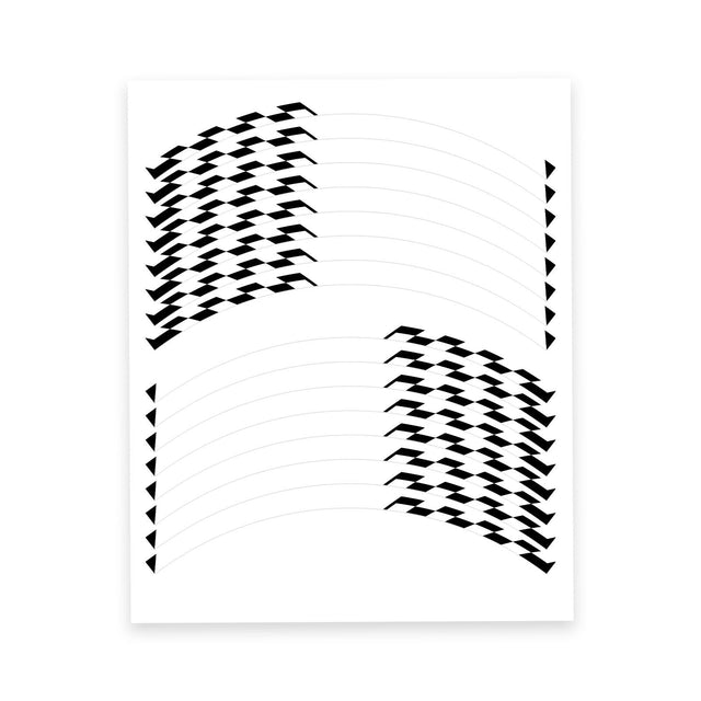 StickerBao White Universal 17 inch Motorcycle C01B Grid Standard Edge Rim Sticker Check Rim Wheel Decal For For MV Agusta