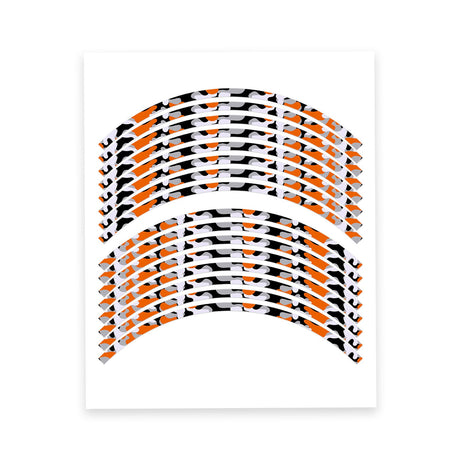 StickerBao Orange 17 inch F1B Camouflage Standard Edge Rim Sticker Universal Motorcycle Wheel Stripe Decal For Kawasaki